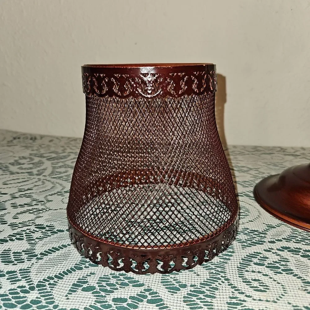 Candle Impressions Vintage-Style Metal and Wood Candle Lamp